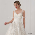 Fashion Lace Embroidered Bride Gown Bondage Low Back White gaun pengantin wedding dress white
